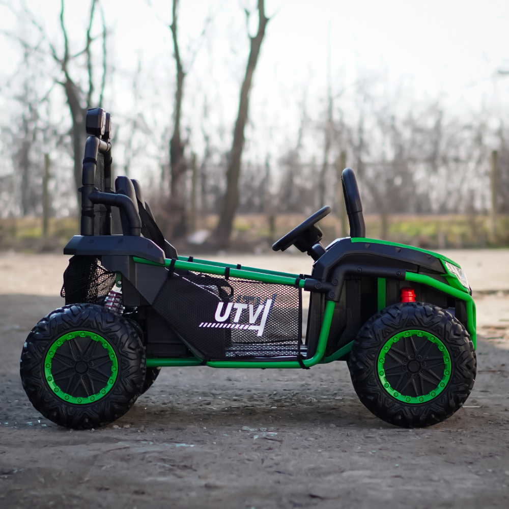 UTV electric pentru 2 copii, Kinderauto Dune-Buggy V2, 800W, 24V 10Ah, echipare premium, verde [5]