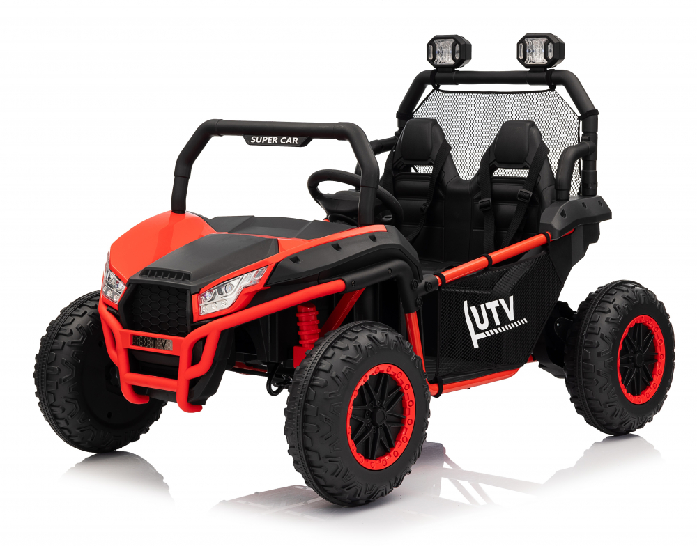 UTV electric pentru copii, Kinderauto Dune-Buggy V2, 2 locuri, putere 800W, 24V 10Ah, echipat premium, rosu