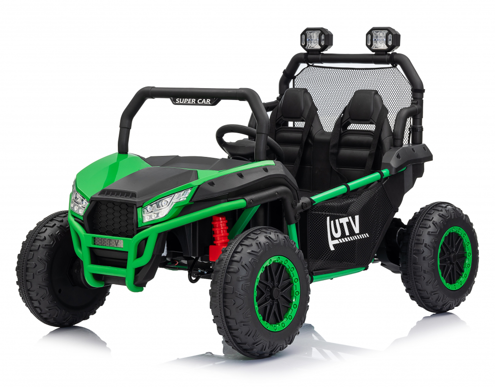 UTV electric pentru 2 copii, Kinderauto Dune-Buggy V2, 800W, 24V 10Ah, echipare premium, verde