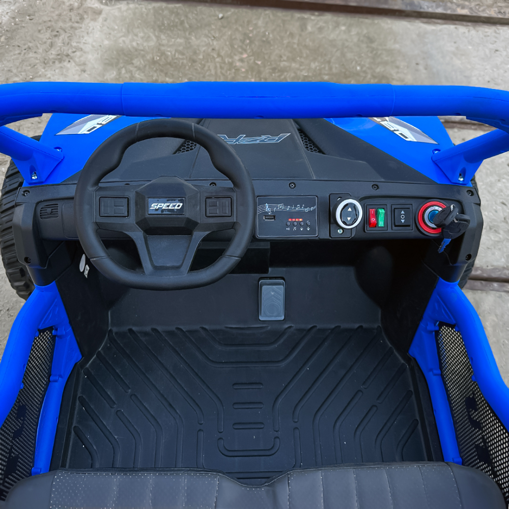 UTV electric pentru 2 copii Kinderauto Ranger 4x4 Sport 300W 24V premium, culoare albastra [15]