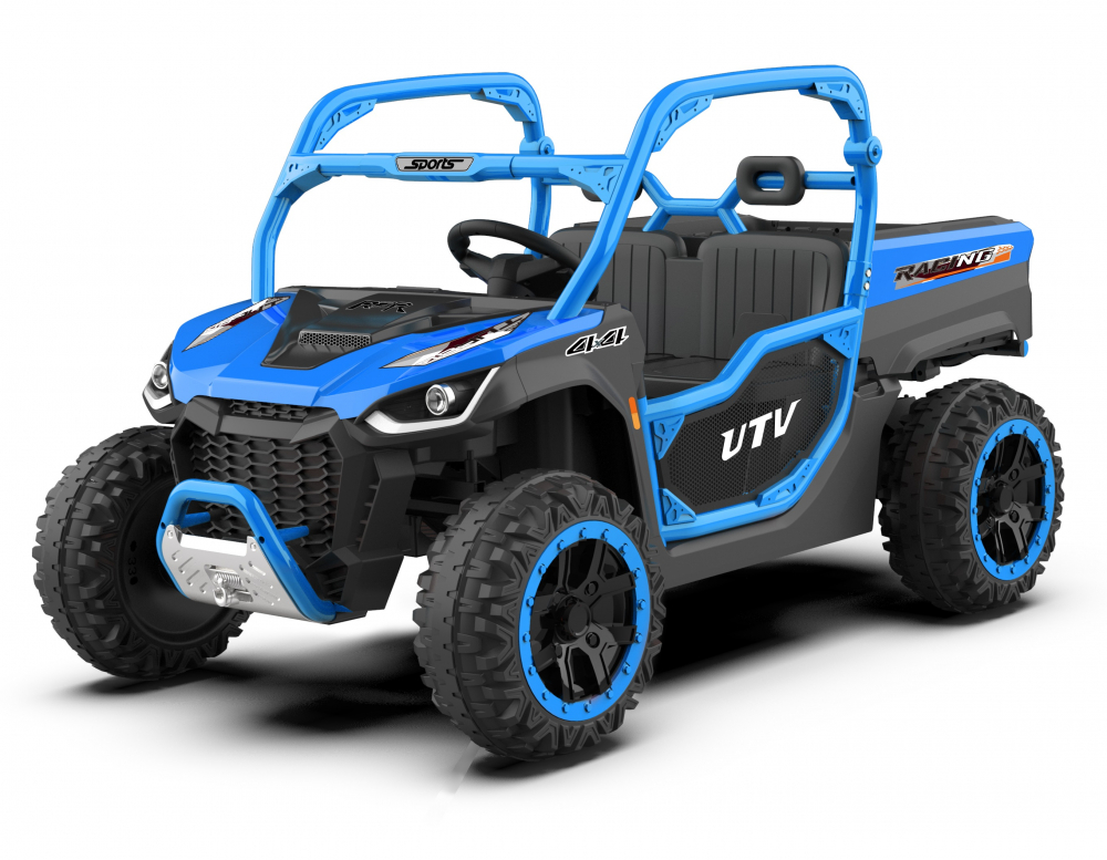 UTV electric pentru 2 copii Kinderauto Ranger 4x4 Sport 300W 24V premium, culoare albastra