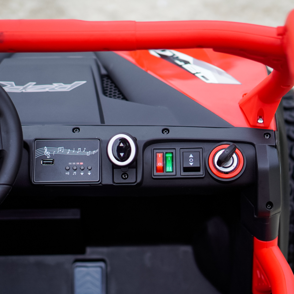 UTV electric pentru 2 copii Kinderauto Ranger 4x4 Sport 300W 24V premium, culoare rosie [16]