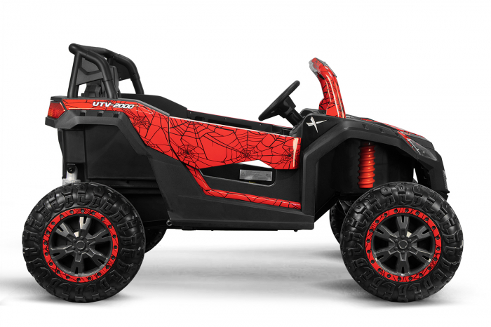 UTV electric pentru 2 copii, Racing 300W 4x4 24V cu ROTI MOI #Red Spyder [4]