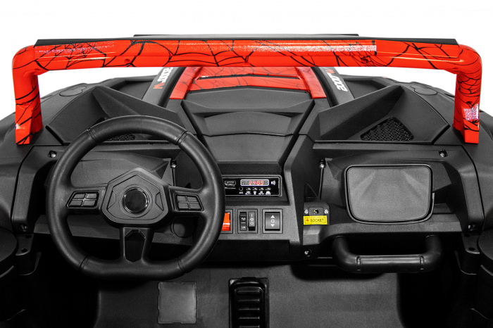 UTV electric pentru 2 copii, Racing 300W 4x4 24V cu ROTI MOI #Red Spyder [8]