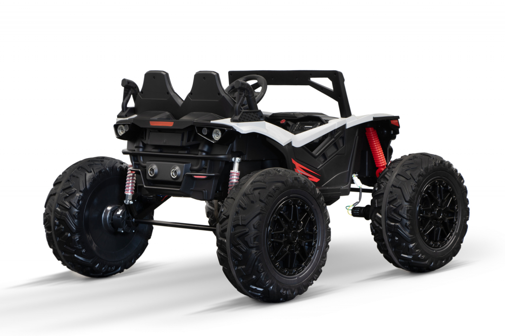 UTV electric pentru 2 copii, Kinderauto Monster 4x4, 300W, 24V, ROTI MOI, culoare alba [2]