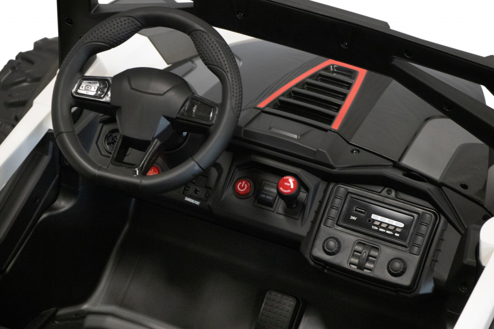 UTV electric cu 2 locuri Kinderauto Monster, tractiune 4x4, 300W, 24V, roti moi EVA, negru [2]
