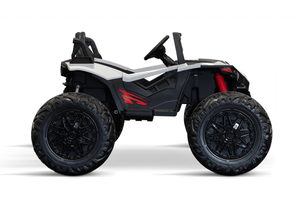 UTV electric pentru 2 copii, Kinderauto Monster 4x4, 300W, 24V, ROTI MOI, culoare alba [4]