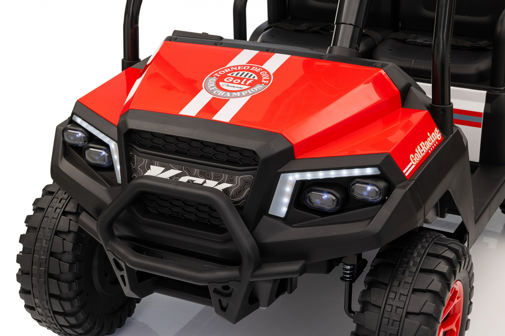UTV electric pentru 4 copii, Kinderauto Golf-Kart 400W 24V 7Ah, cu roti moi, culoare rosie [11]