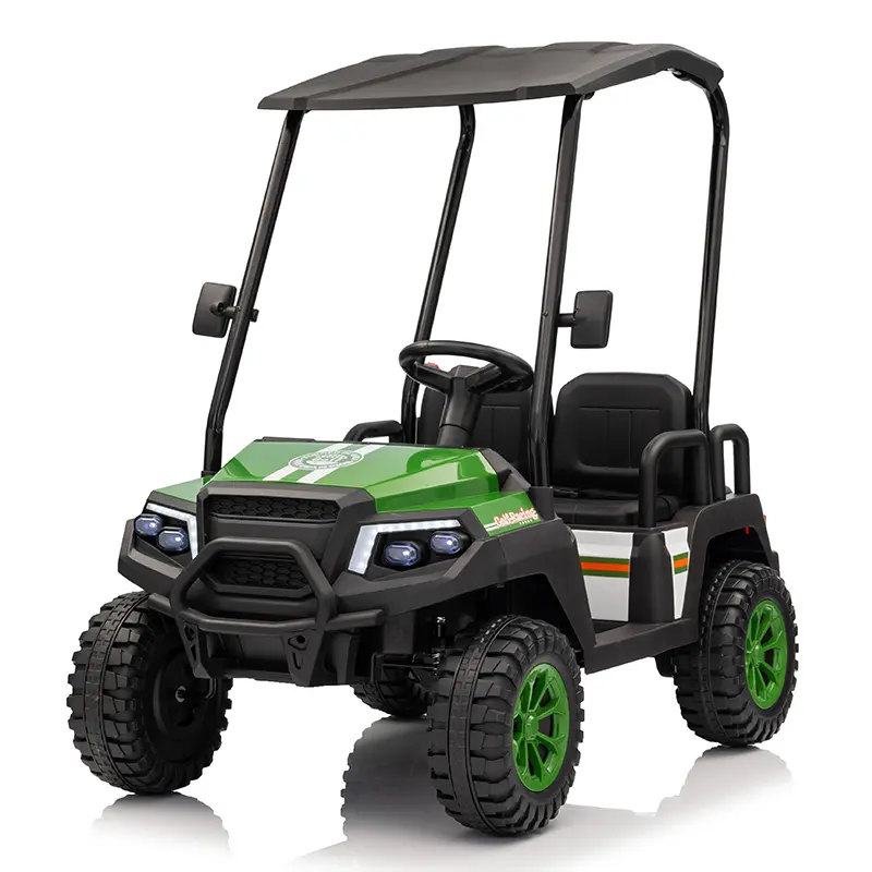 UTV electric pentru 4 copii, Kinderauto Golf-Kart 4x4 220W 12V cu roti moi, verde [3]