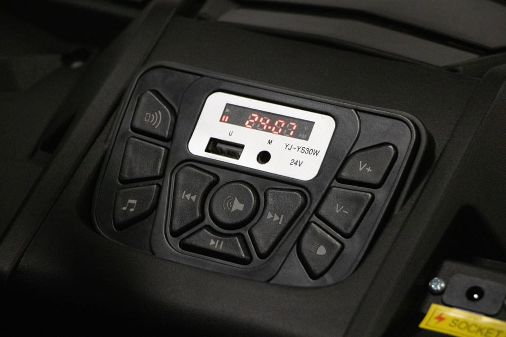 UTV electric pentru copii, 4 locuri, Kinderauto Racing 600W, 24V 14Ah, premium, roti moi EVA, scaun tapitat, galben [21]