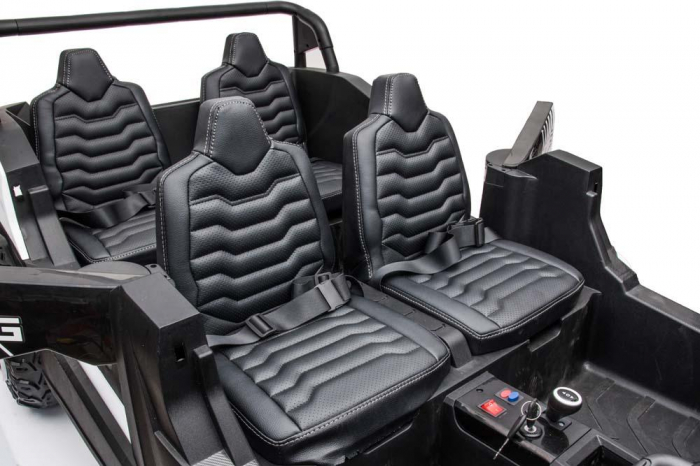 UTV electric pentru copii, 4 locuri, Kinderauto Racing 600W, 24V 14Ah, premium, roti moi EVA, scaun tapitat, galben [18]