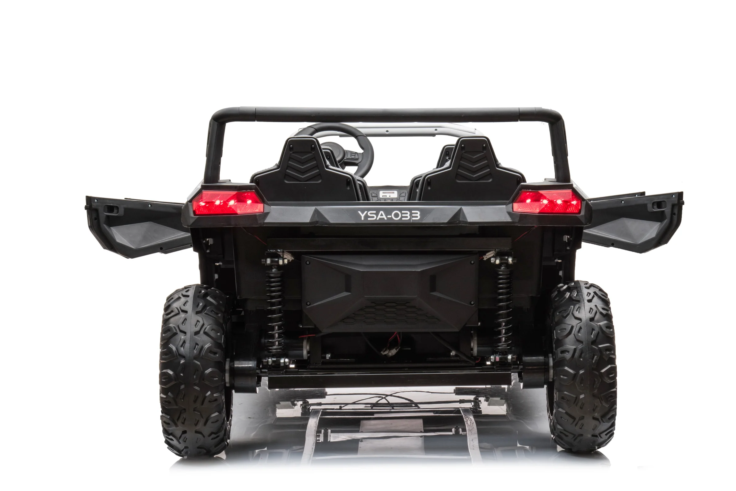 UTV electric pentru copii, 4 locuri, Kinderauto Racing 600W, 24V 14Ah, premium, roti moi EVA, scaun tapitat, galben [17]