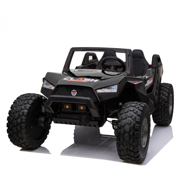 UTV electric pentru copii 3-12 ani BJX1928, 4×4, 300W, 24V, echipare PREMIUM Negru