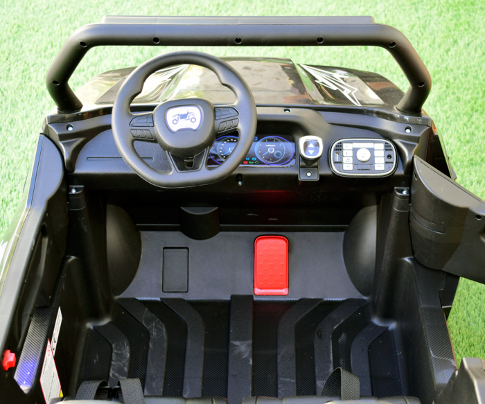 UTV electric pentru copii cu 2 locuri, Kinderauto BJS612, 90W 12V, bluetooth, amortizoare fata/spate, culoare Negru [12]