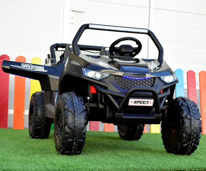 UTV electric pentru copii cu 2 locuri, Kinderauto BJS612, 90W 12V, bluetooth, amortizoare fata/spate, culoare Negru [2]