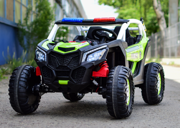 UTV electric de politie pentru copii XB2118, 4x4, 220W, 12V, verde [10]