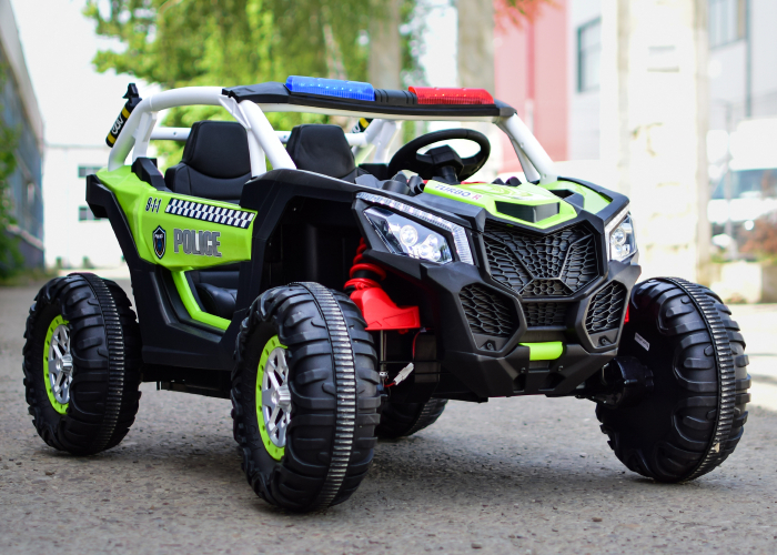 UTV electric de politie pentru copii XB2118, 4x4, 220W, 12V, verde [3]