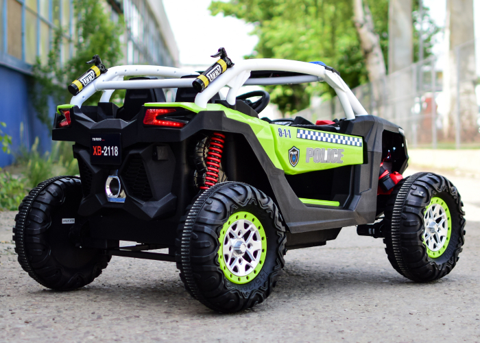 UTV electric de politie pentru copii XB2118, 4x4, 220W, 12V, verde [7]