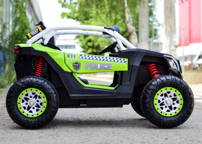 UTV electric de politie pentru copii XB2118, 4x4, 220W, 12V, verde [6]