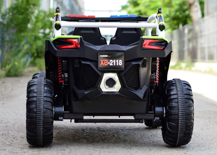 UTV electric de politie pentru copii XB2118, 4x4, 220W, 12V, verde [8]