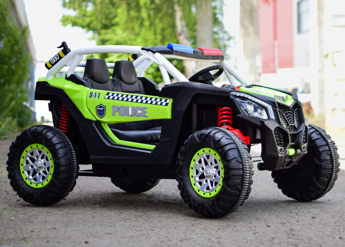 UTV electric de politie pentru copii XB2118, 4x4, 220W, 12V, verde [5]