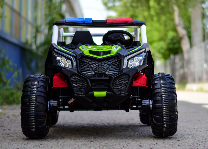 UTV electric de politie pentru copii XB2118, 4x4, 220W, 12V, verde [2]