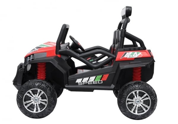 UTV electric pentru copii Golf-Kart S2588, 4 motoare, roti moi, scaun dublu tapitat 180W PREMIUM #Rosu [12]