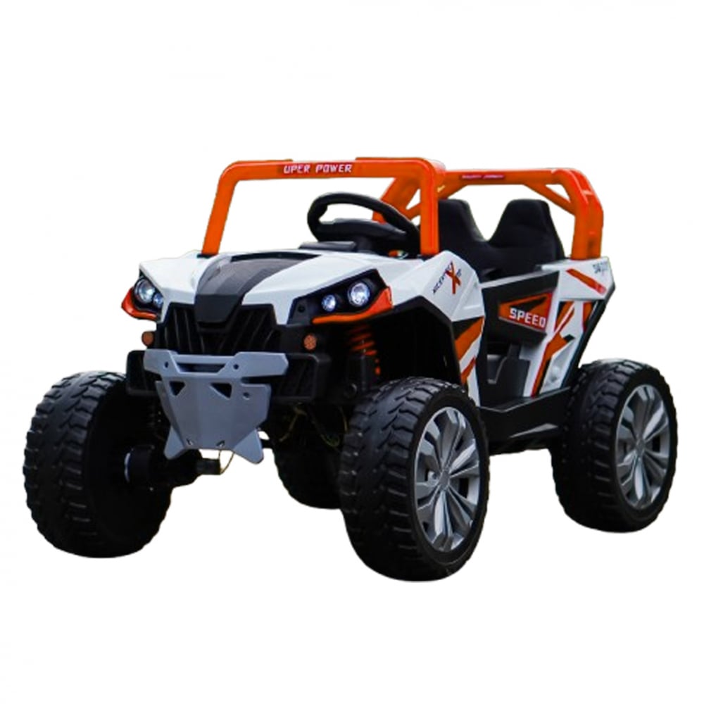 UTV electric pentru copii, Kinderauto RSR 4×4 120W 12V, cu roti moi si scaun tapitat, portocaliu