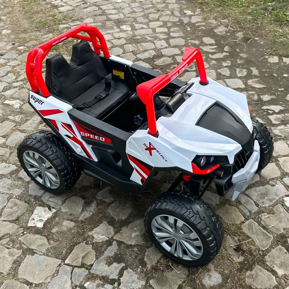 UTV electric pentru copii, Kinderauto RSR rosu cu alb [14]