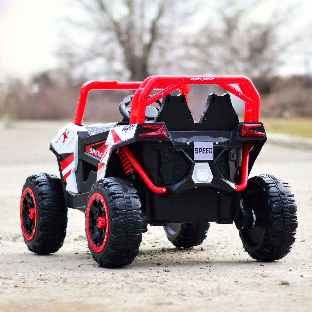 UTV electric pentru copii, Kinderauto RSR rosu cu alb [8]