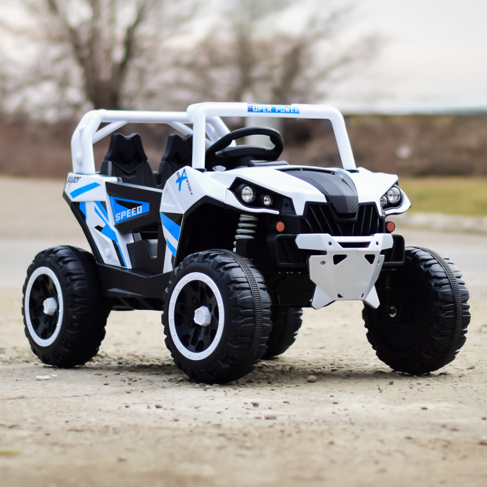 UTV electric pentru copii, Kinderauto RSR, alb [4]