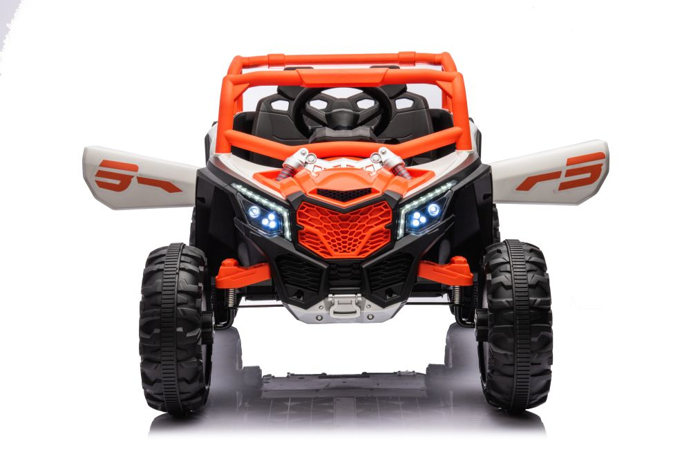 Kinderauto Warrior, UTV electric pentru copii, 4x4, 120W, 12V 7Ah, roti moi Premium, culoare portocalie [25]