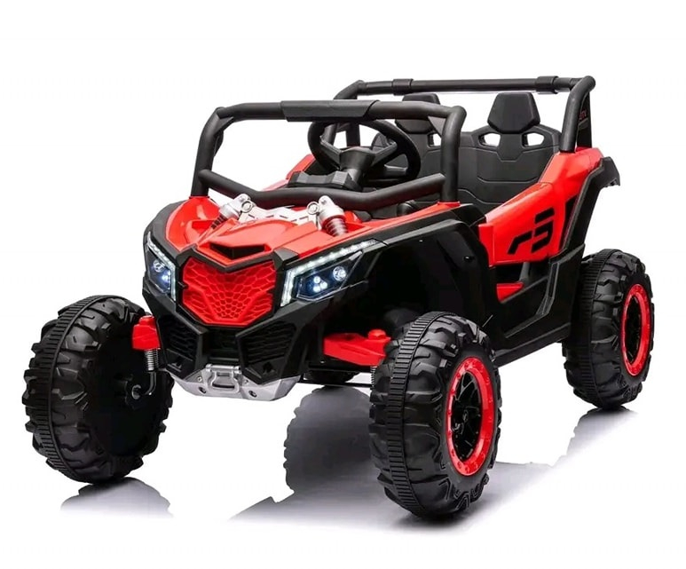 UTV electric Kinderauto Warrior 4x4, 120W, 12V, 7Ah, pentru copii 2-6 ani, echipare Premium, rosu