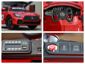 Masinuta copii electrica Mercedes GT-R AMG, rosie, 2x25W [7]