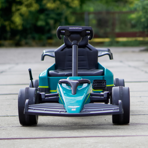 Aston Martin Go Kart Formula 1 cu pedale, pentru copii 4-8 ani, roti moi EVA, verde [2]