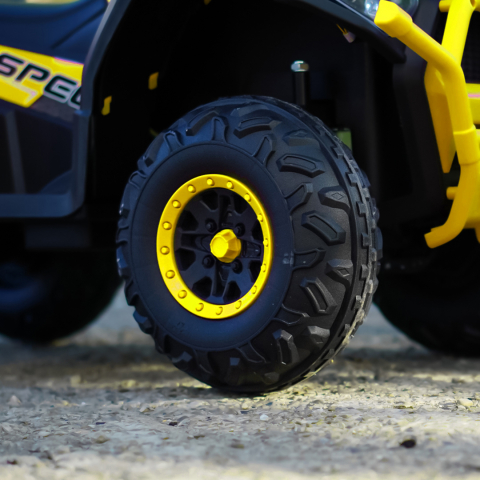 ATV electric copii 2-5 ani, Mini DESERT, 120W 12V, music player, telecomanda control parental, culoare galbena [8]