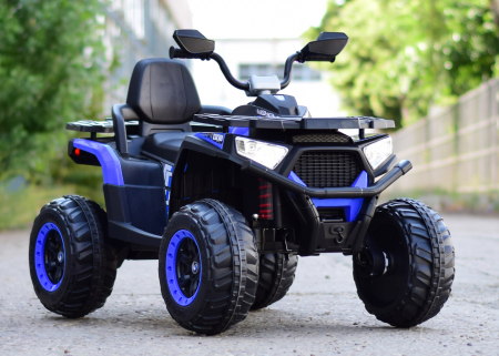 ATV electric copii Kinderauto SuperOffroad 4x4, 140W 12V, recomandat 3-9 ani, RC, culoare albastra [3]