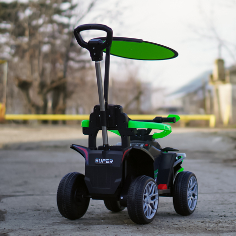 ATV electric cu maner 4 in 1, Kinderauto Hercules 35W 6V, telecomanda, echipare premium, verde [6]