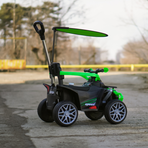 ATV electric cu maner 4 in 1, Kinderauto Hercules 35W 6V, telecomanda, echipare premium, verde [7]