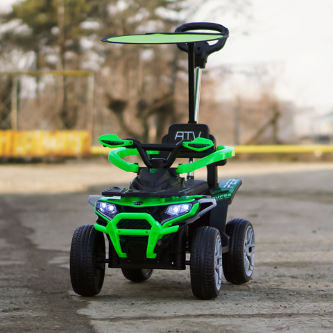 ATV electric cu maner 4 in 1, Kinderauto Hercules 35W 6V, telecomanda, echipare premium, verde [1]