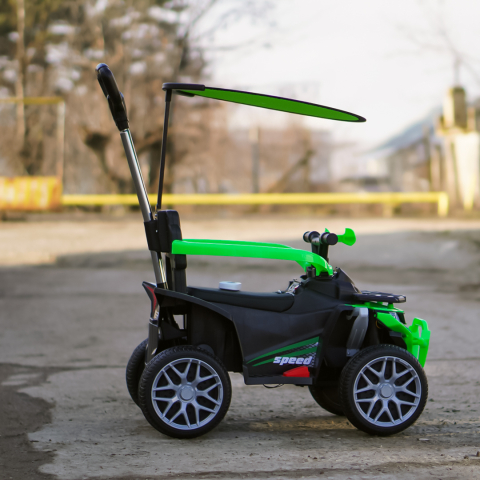 ATV electric cu maner 4 in 1, Kinderauto Hercules 35W 6V, telecomanda, echipare premium, verde [8]