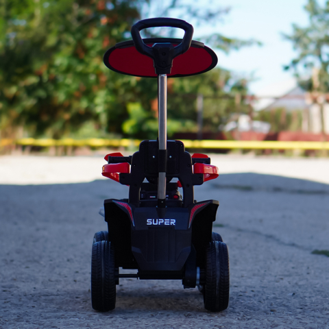 ATV electric cu maner 4 in 1, pentru copii 1-3 ani, Kinderauto Hercules, 35W, 6V, telecomanda, premium, rosu [9]