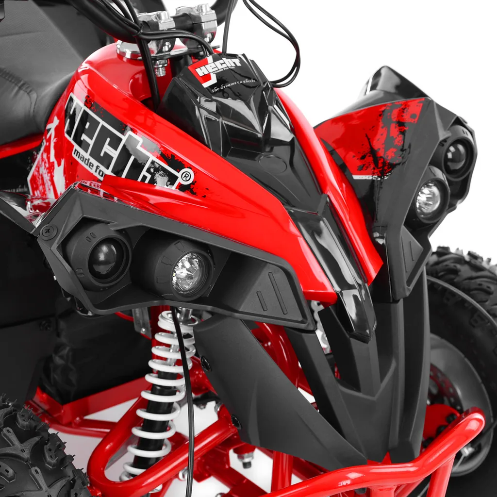 ATV electric Kinder Eco Wolf , motor 1060W 36V pozitionat pe punte si cui remorcare,  culoare rosie [1]