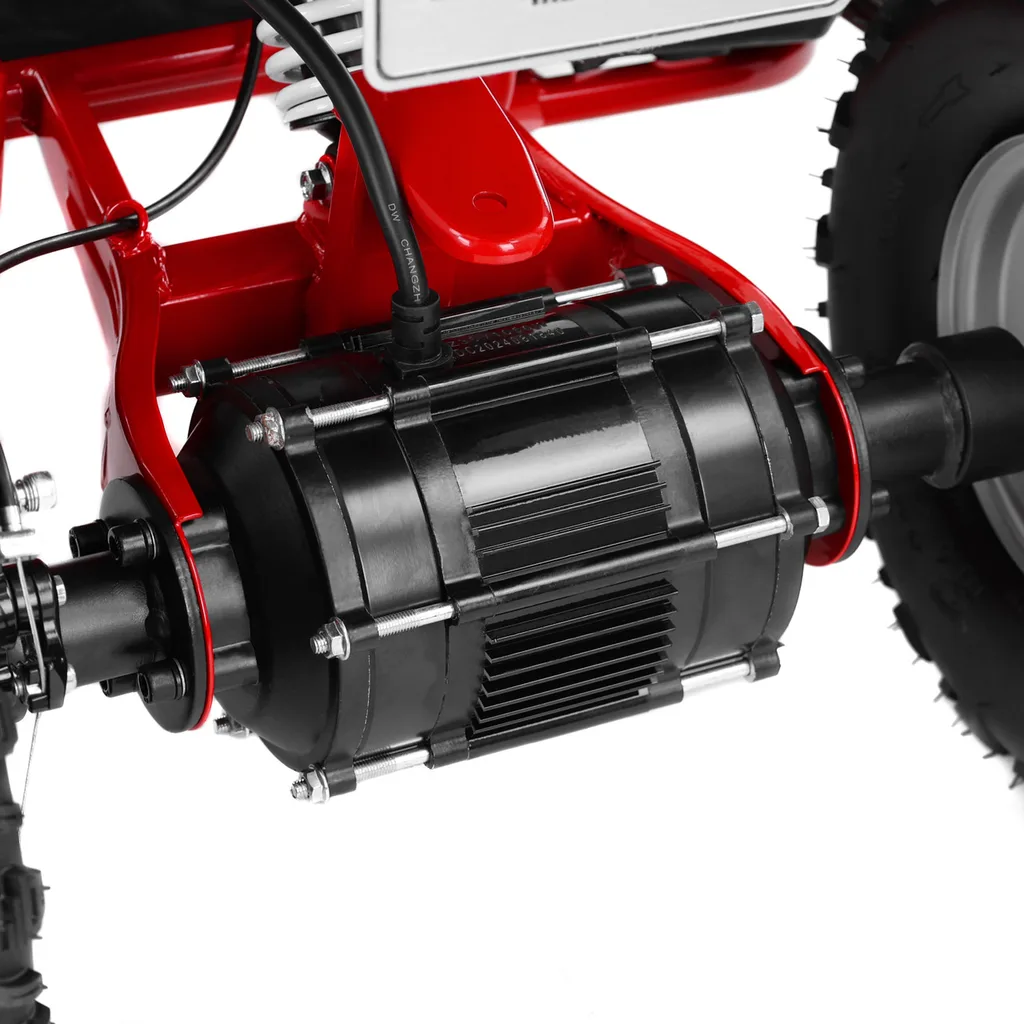 ATV electric Kinder Eco Wolf , motor 1060W 36V pozitionat pe punte si cui remorcare,  culoare rosie [7]