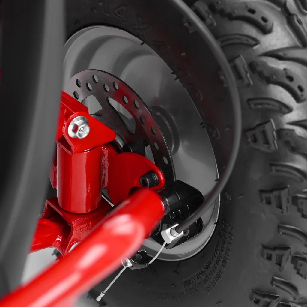 ATV electric Kinder Eco Wolf , motor 1060W 36V pozitionat pe punte si cui remorcare,  culoare rosie [4]