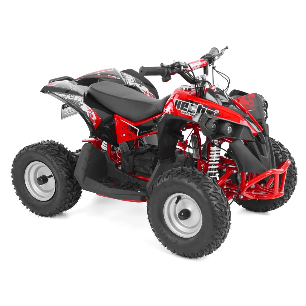 Produse in stoc - ATV electric Kinder Eco Wolf , motor 1060W 36V pozitionat pe punte si cui remorcare,  culoare rosie