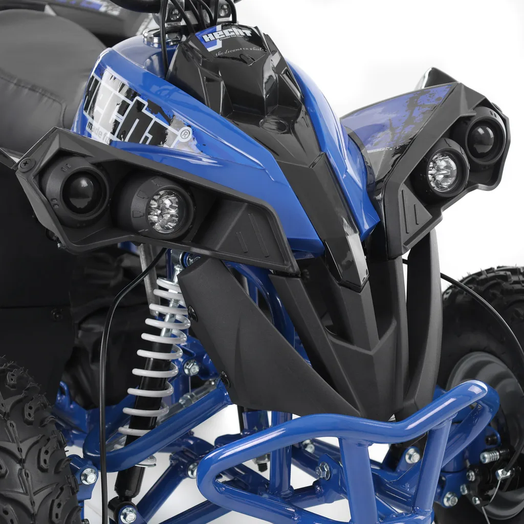 ATV electric Kinder Eco Wolf , motor 1060W 36V pozitionat pe punte si cui remorcare,  culoare albastra [3]