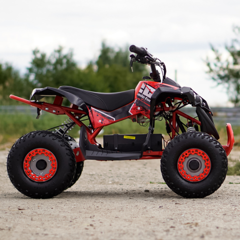 ATV electric Kinder Eco Wolf XXL 1200W 48V cu 3 viteza 6 inch, culoare Rosie [5]