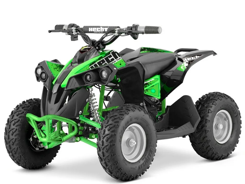 Produse in stoc - ATV electric Kinder Eco Wolf , motor 1060W 36V pozitionat pe punte si cui remorcare,  culoare verde