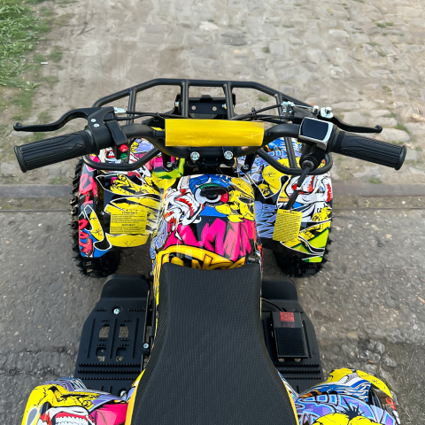 ATV electric NITRO Torino Quad 1000W 48V cu anvelope 13x4.10-6, grafiti galben [14]